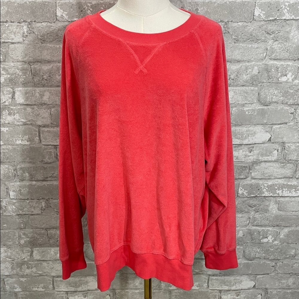 Old Navy Vibrant Corral Terry Crewneck Sweatshirt